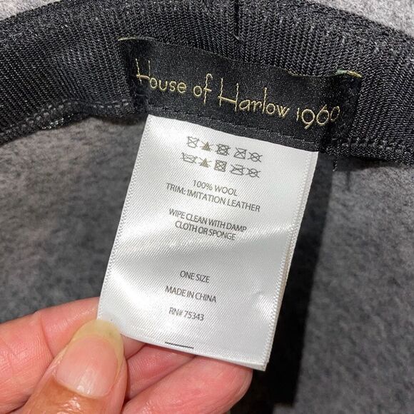 House of Harlow 1960‎ Womens Wool Felt Wide Brim Floppy Fedora Hat Gray One Size main image 4